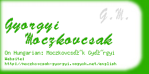 gyorgyi moczkovcsak business card